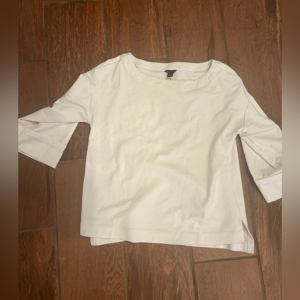 Ann Taylor size XS white stretchy 3 quarter sleeve top